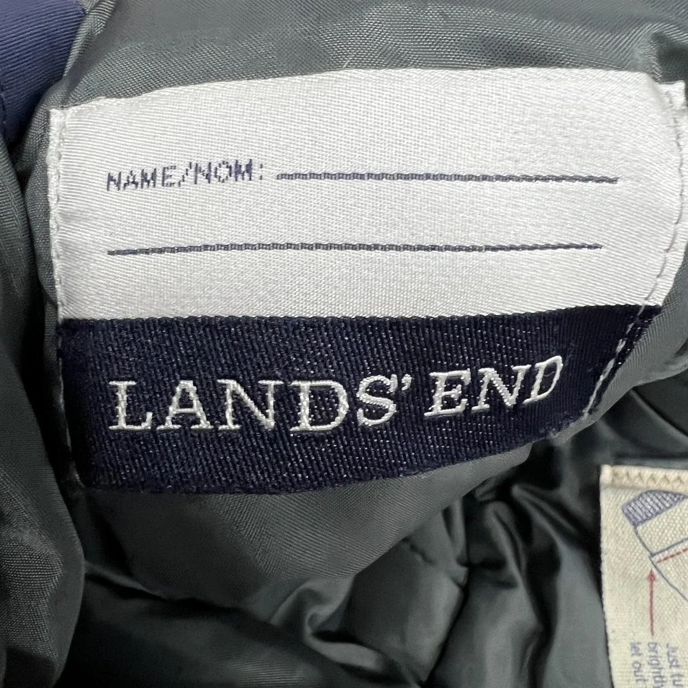 Lands End Squall Snow Bib Pants Kids 12S Blue Insulated Ski Grow A Long Outdoor